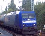 Auch diese Alpha Trains Leasinglok fuhr einst fr RAG/RHB mit der Nr.221, 185-CL 008 (91 80 6185 509-7 D-, Bj.2001) am 09.09.07 mit Kesselwagenzug Berlin-Karow.