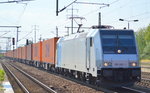 HSL mit der Railpool Lok 185 692-1 und polnischem Containerzug am 14.09.16 Durchfahrt Bf. Flughafen Berlin-Schönefeld.