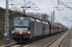 br-193-vectron-siemens/539460/db-cargo-mit-den-mrce-vectron DB Cargo mit den MRCE Vectron 193 616-0 (X4 E - 616) + 193 615-2 (X4 E - 615) und Erzzug am 07.02.17 Berlin-Hohenschönhausen. 