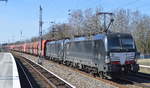 DB Cargo mit den MRCE Vectrons 193 615-2 + 193 ???-? mit Erzzug am 24.03.17 Mühlenbeck bei Berlin.