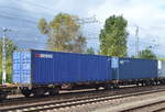 Gelenk-Containertragwagen mit der Nr. 37 RIV 80 D-AAEC 4951 006-8 Sggrs 80´6 am 07.09.17 Berlin-Springpfuhl.