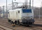 Neben den von der franzsischen Firma FRET gemieteten PRIMA EL3U Loks hat ITL auch von CBRail Loks den selben Loktyp angemietet, hier die E 37 528 (91 87 0037 528-3 F-CBR, Alstom Bj.2009) am 09.02.11