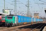 SNCF/FRET 437024 der ITL mit Containerzug (Blaue Wand) am 08.03.11 im Bhf.