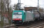 ITL 186 242-4 (91 80 6186 242-4 D-ITL) am 16.04.12 mit Kesselwagenzug Richtung Bernau, Berlin-Karow.