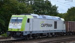 ITL/Captrain 285 117-9 mit einem langen Ganzzug offener Güterwagen am 10.08.16 Richtung Gbf.
