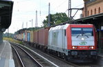 ITL 185 650-9 mit Containerzug am 22.08.16 Durchfahrt Bf. Königs Wusterhausen Richtung Grünauer Kreuz Berlin.