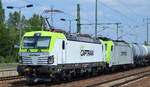 Captrain/ITL 193 782-0 (91 80 6193 782-0 D-ITL, Siemens Bj.2017?) mit 185 581-6 und Kesselwagenzug (Dieselkraftstoff) am Haken am 28.06.17 Durchfahrt Bf.