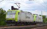 Kleiner Lokzug Captrain /ITL 185 542-8 mit 185 649-1 am Haken am 28.07.17 Berlin-Wuhlheide.