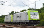 diverse-loks-und-gueterwagen/584161/kleiner-lokzug-captrain-itl-185-542-8 Kleiner Lokzug Captrain /ITL 185 542-8 mit 185 649-1 am Haken am 28.07.17 Berlin-Wuhlheide.