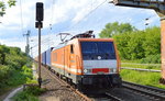 Diverse Loks/525196/locon-502e-189-821-mit-containerzug-am LOCON 502/E 189-821 mit Containerzug am 21.06.16 Berlin Hohenschönhausen.