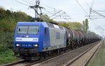 Diverse Loks/523613/rbh-206145-cl-206-145-102-0-mit RBH 206/145-CL 206 (145 102-0) mit Kesselwagenzug für Styrol-Transporte am 14.10.16 Berlin-Hohenschönhausen.