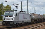 Diverse Loks/584012/rhc-187-074-0-mit-kesselwagenzug-am RHC 187 074-0 mit Kesselwagenzug am 14.09.17 Bf. Flughafen Berlin-Schönefeld.