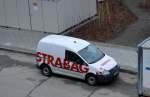 Zusaätzlich zum STRABAG KA-TE System stand noch dieser Firmenwagen, ein VW Caddy der Fa. STRABAG am 17.03.14 in Berlin-Pankow.