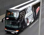 Durch Zufall sichtete ich diesen SETRA S 431 DT Reisemannschaftsbus vom Eishockeyclub Ice Tigers aus Nürnberg am 13.04.15 Berliner Stadtautobahn Höhe Kaiserdamm.