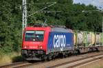 SBB Cargo Mietlok Re 482 039-5 fr LOCON ttig mit Containerzug beladen ausschlielich mit Silocontainern fr Lebensmitteltransporte Richtung Oranienburg am 18.07.13 Mhlenbeck/mnchmhle bei Berlin.