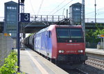 Re 482/524643/re-482-032-0-fuer-hsl-mit Re 482 032-0 für HSL mit Kesselwagenzug Richtung Stendell (leer) am 13.05.16 Berlin-Hohenschönhausen.