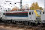 In einem Lokzug gezogen vom MRCE EuroSprinter befanden sich zwei fabrikneue Siemensloks fr die begische Staatsbahn SNCB der Bauart 1800, hier die Lok 1802 (91 88 0018 002-1 BE-SNCB), 27.10.09