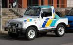 Eine besonders sportlicher leichter Gelndefahrzeugtyp ist der von 1988-2004 produzierte SUZUKI Samurai, 20.03.12 Berlin-Pankow.