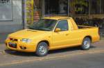 Eine interessante Pickup Version die man wirlich nicht jeden Tag sieht, es ist ein Skoda Felicia 1.6 als gelbe  Fun  Pickup Version, die wurden in Deutschland von 1995-2000 angeboten, ich sah ihn am