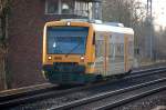 RS1 ODEG VT 650.68  Naturparkstadt Biesenthal  (95 80 0650 068-9 D-ODEG, Stadler Bj.2004) auf der Linie OE60 nach Frankfurt (Oder), 17.01.11 Berlin-Karow.