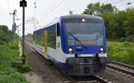 br-650-regioshuttle-rs1/525524/rb12-mit-neb-vt-004-richtung RB12 mit NEB VT 004 Richtung Berlin-Ostkreuz am 25.07.16 Berlin-Hohenschönhausen.