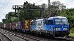containerzuege/891427/268d-cargo-as-praha-cz-mit ČD Cargo a.s., Praha [CZ] mit ihrer Vectron '383 019-7' [NVR-Nummer: 91 54 7383 019-7 CZ-CDC] und einem Containerzug am 07.08.25 Höhe S-Bahnhof Dedensen/​Gümmer.