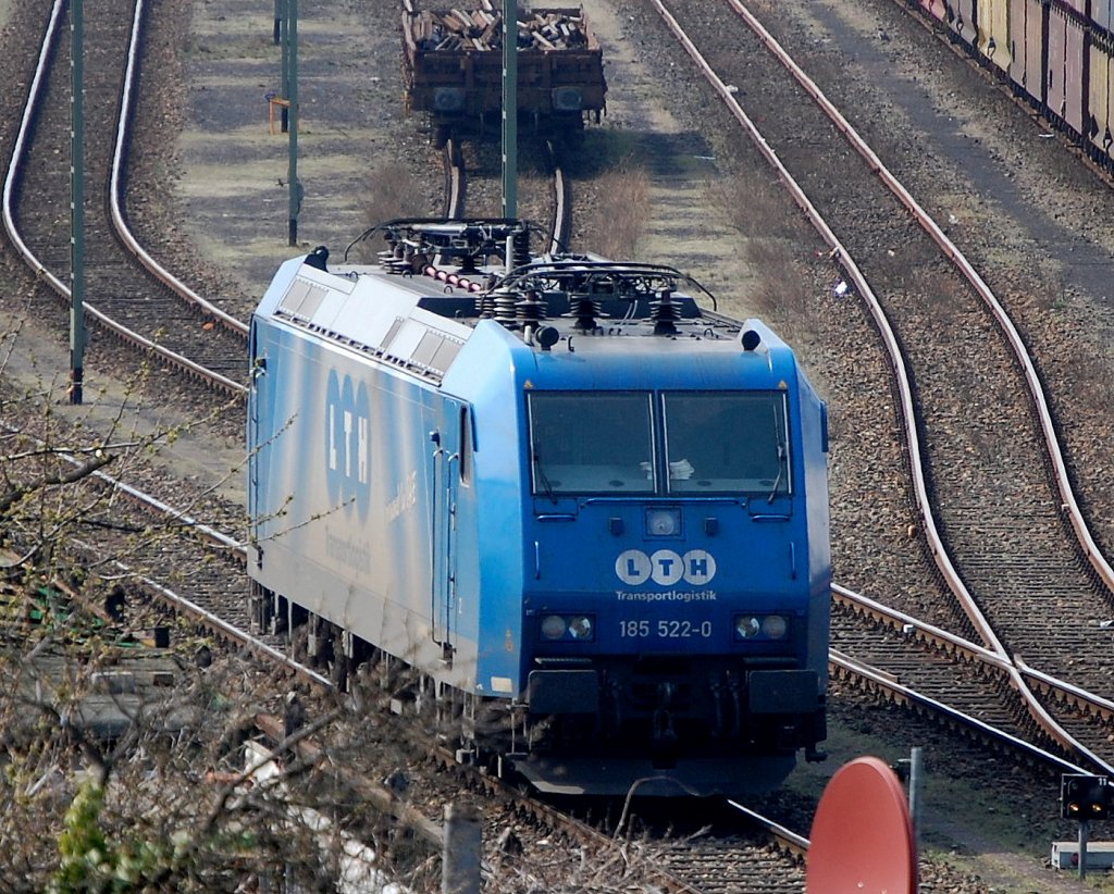 Alpha Trains Leasinglok 185 522-0 (Bombardier, Bj.2003) mit LTH-Logo zu disem Zeitpunkt noch in Diensten der OHE, 06.04.09 Berliner Westhafen. 