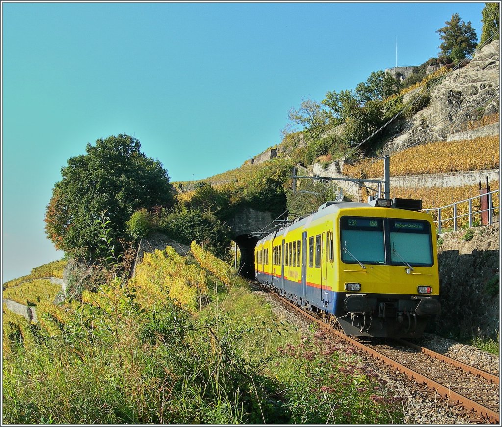 Der Train des Vignes an einer der wenigen m�glichen Stellen s�dlich des Trasses aufgenommen am 19. Okt. 2007.