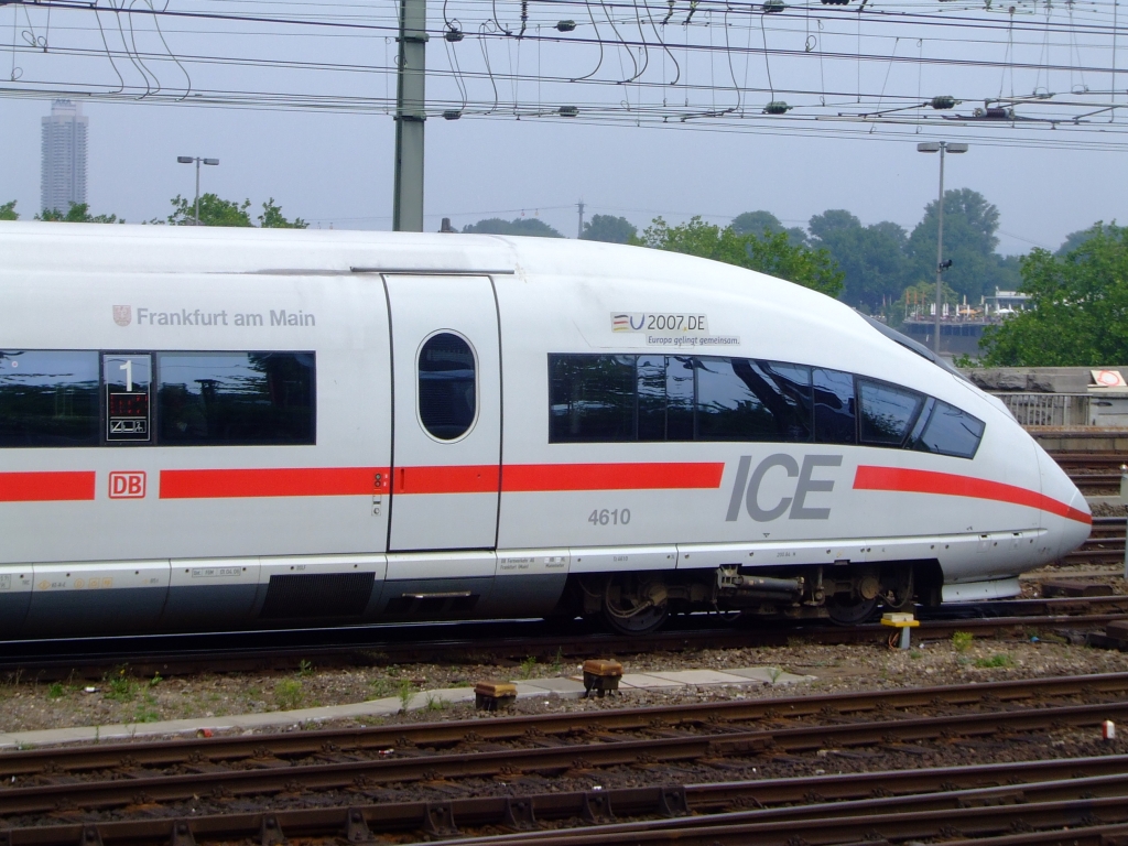 Detail DB 406 010-9   Frankfurt am Main  - Tz 4610  ein ICE 3M,  am 06.03.2007 in K�ln.