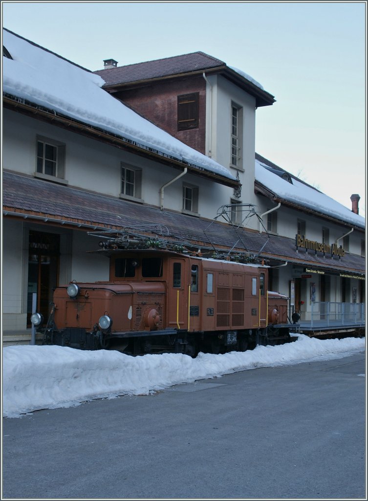 Endstation  Bahnmuseum Albula . 
Ge 6/6 I 407 in Berg�n.
16. M�rz 2013