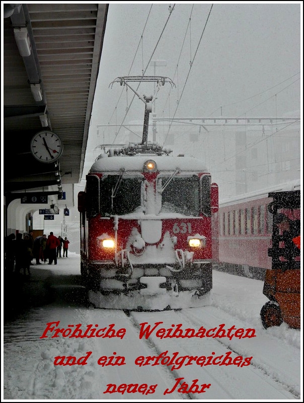Mit der vom Scheegest�ber gezeichneten RhB Ge 4/4 II 631 m�chten wir allen ein sch�nes Weihnachtsfest w�nschen und vielleicht etwas mehr Schnee im Jahr 2012.