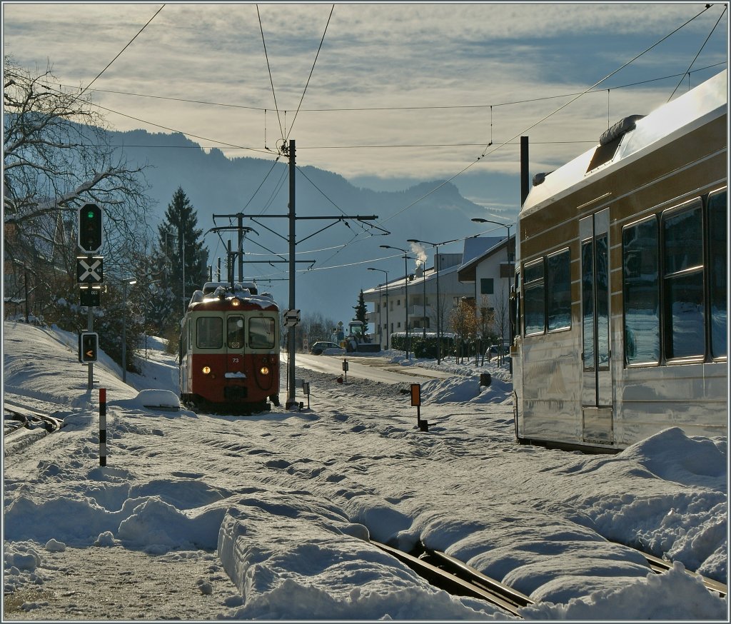 Nicht nur in Konstanz, auch in Blonay hat es geschneit. 
9. Dez. 2012 (auf dem Weg zur Arbeit) 