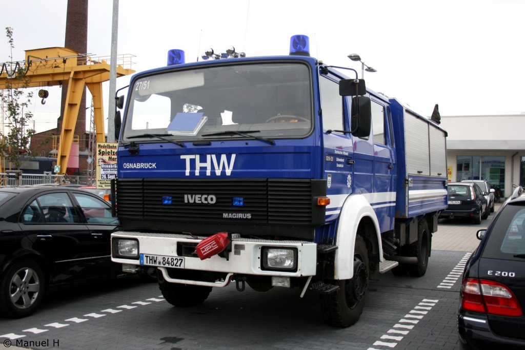 THW Osnabr�ck
27/51
THW 84827
IVECO 120-23
Aufgenommen in Osnabr�ck am 19.9.2010.
