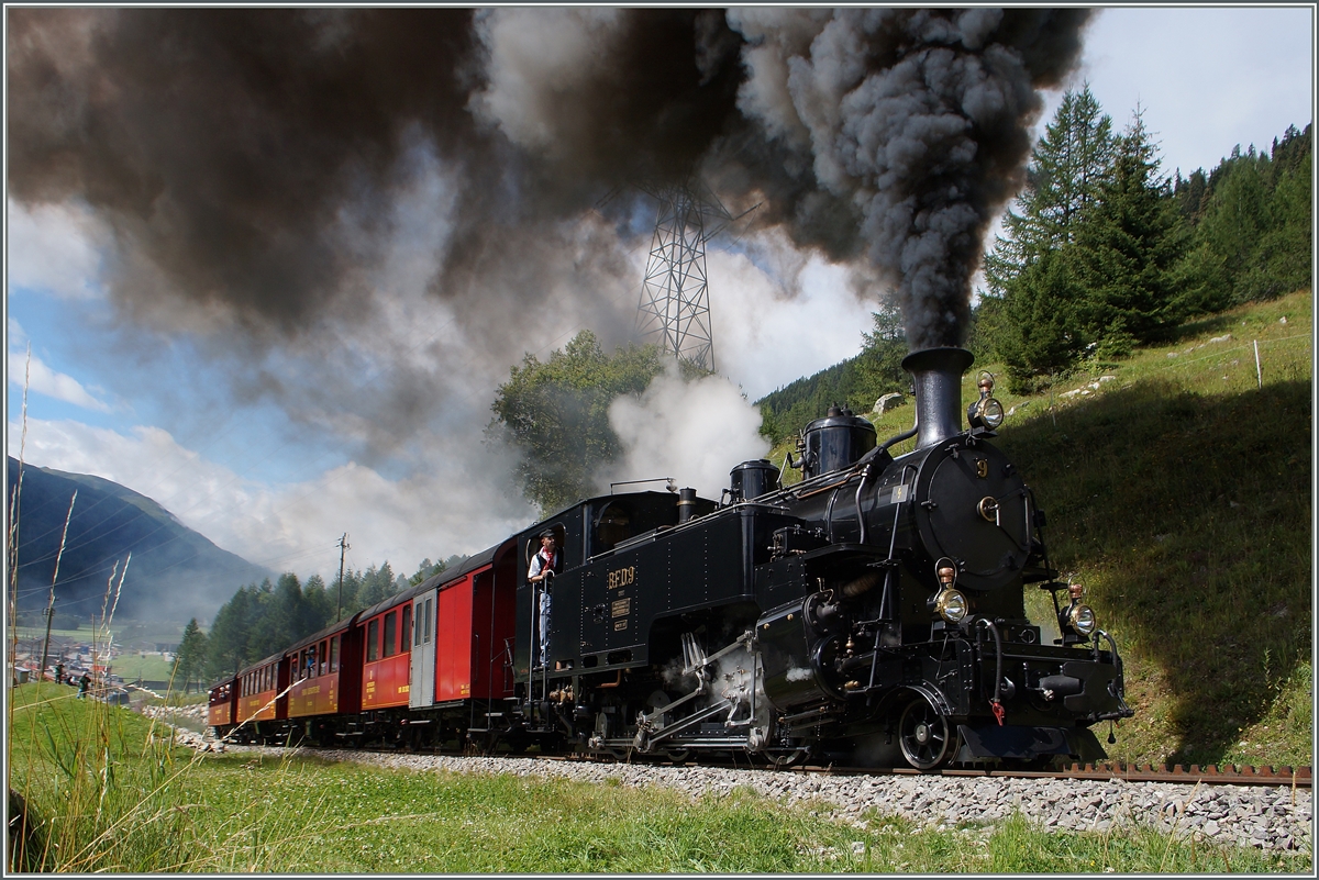 100 Jahre Brig - Gletsch: 
Für die grosse Rauchfahne der kleinen DFB HG 3/4 war meine Kamera dann schliesslich zu klein...
16. August 2014