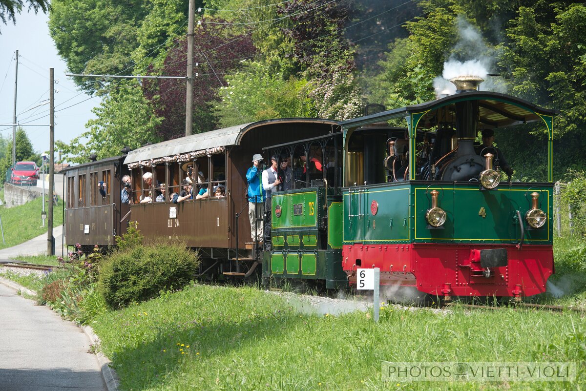 2018-05-19, BC Chem de Bouricloz
locomotive à vapeur G 2/2 4, 1900 FP:G 3/3 60, 1898 TS
