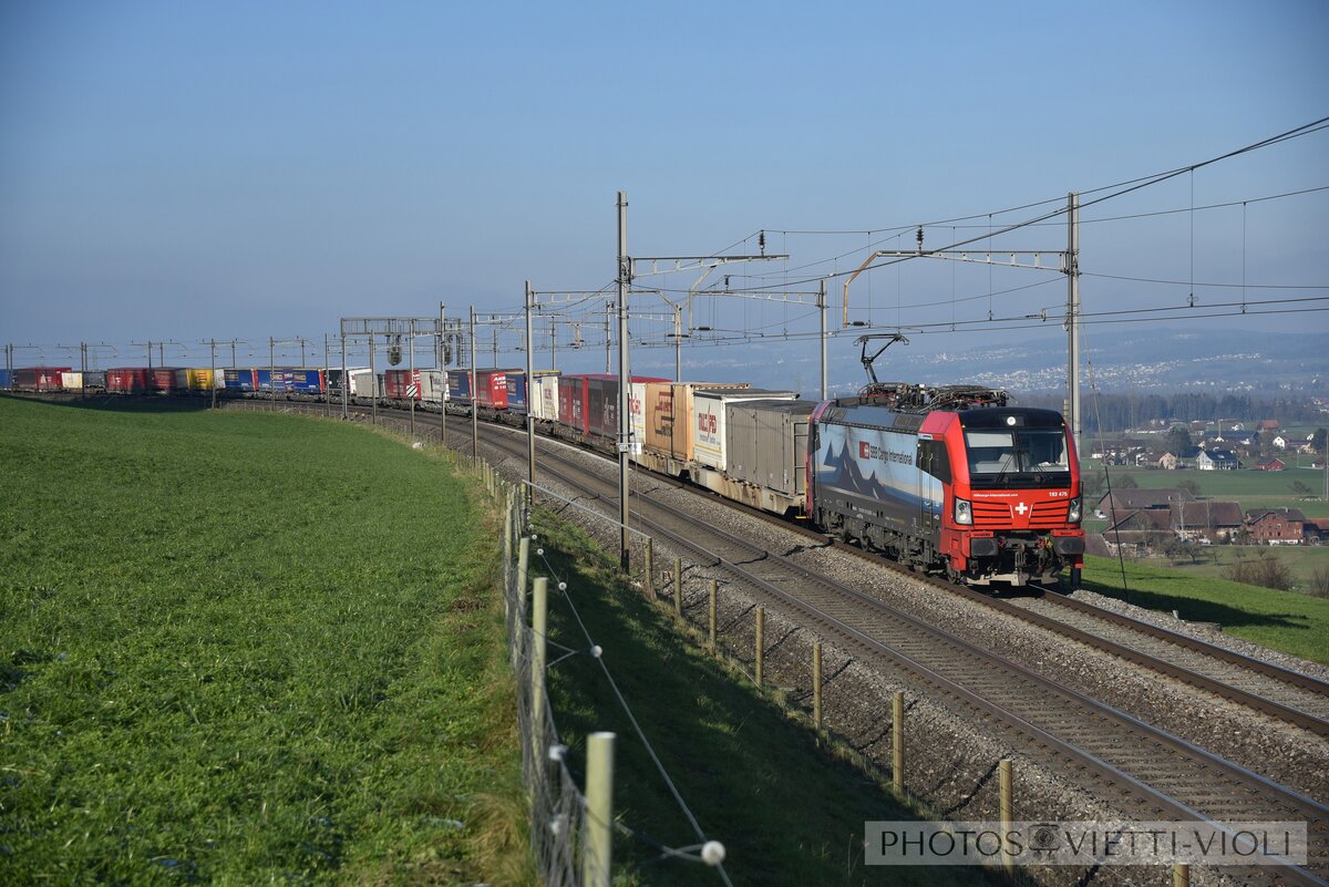2019-02-10, SBB CFF FFS Cargo Mühlau
Locomotive électrique Siemens Vectron 
Br 193 475  [Domodossola]