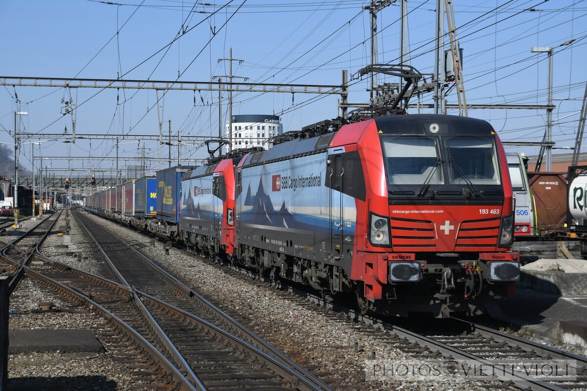 2020-04-02, SBB CFF FFS Cargo Pratteln
Locomotive �lectrique Siemens Vectron 
Br 193 463 [Duisburg] 