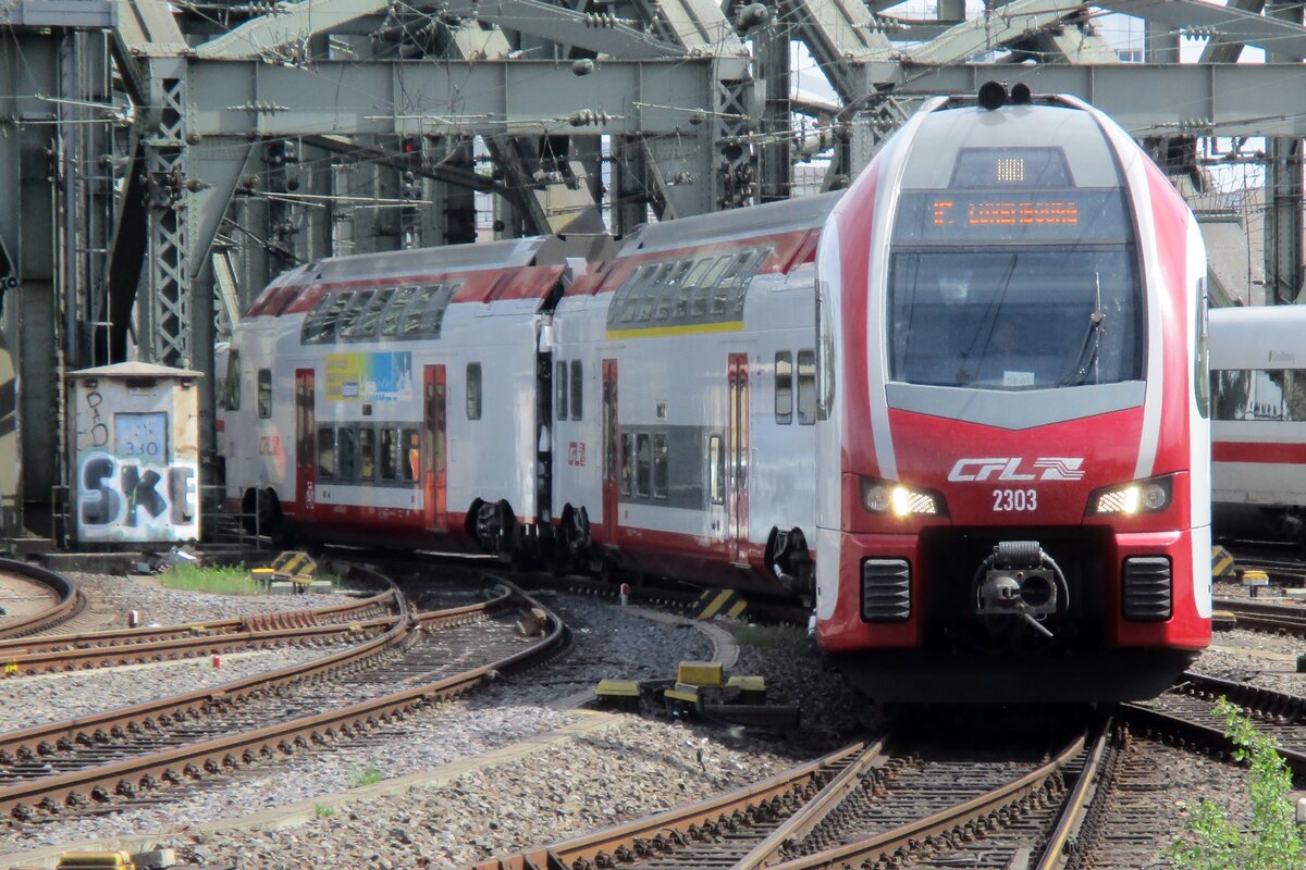 Am 27 April 2018 treft CFL 2303 in Köln Hbf ein.