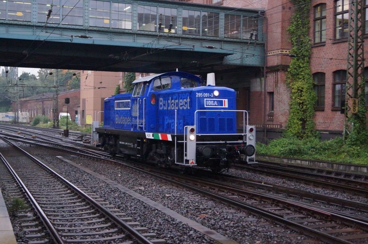 BR 295: Die 295 091-3 macht auch mit dem blauen Anstrich eine gute Figur. Das Zufallsbild ist am 14. Oktober 2015 in HAMBURG HARBURG entstanden.
Foto: Walter Ruetsch