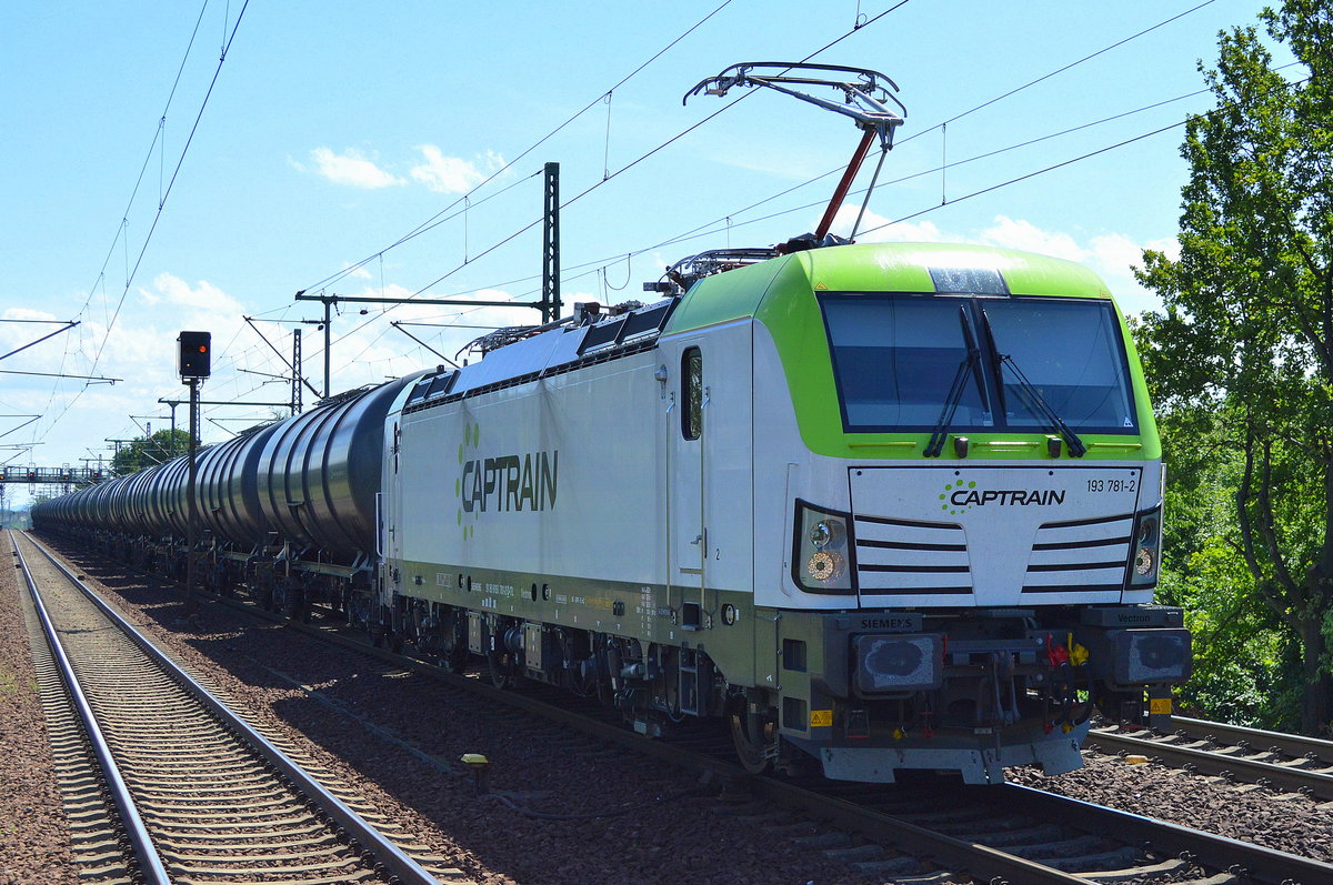 Captrain/ITL 193 781-2 [NVR-Number: 91 80 6193 781-2 D-ITL] mit Kesselwagenzug am 31.07.17 Dresden-Strehlen.