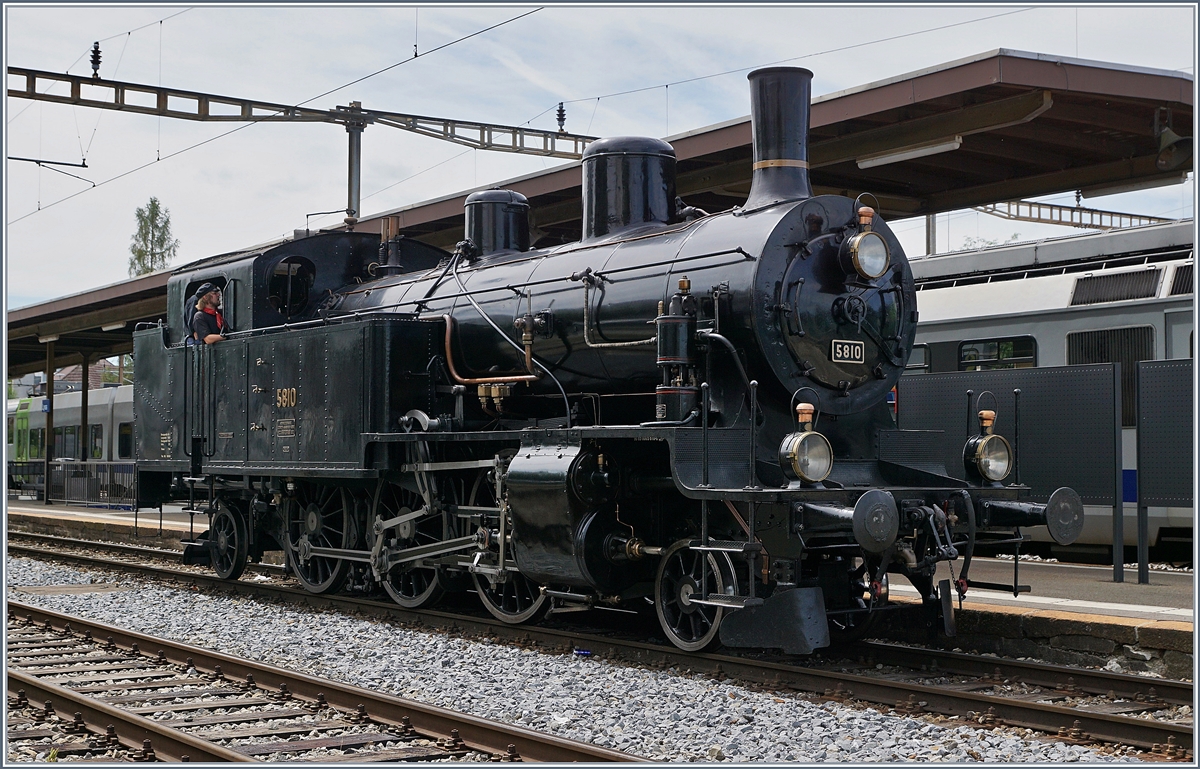 Dampftage Lyss 2018: die Eb 3/5 3/5 5810 der Dampfbahn Bern DBB.
11. August 2018