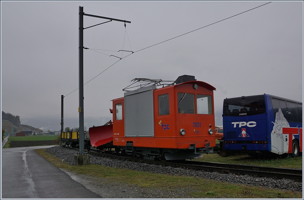 Der AL Te 2/2 101 in Aigle (Dépôt TPC). 

17. Nov. 2019