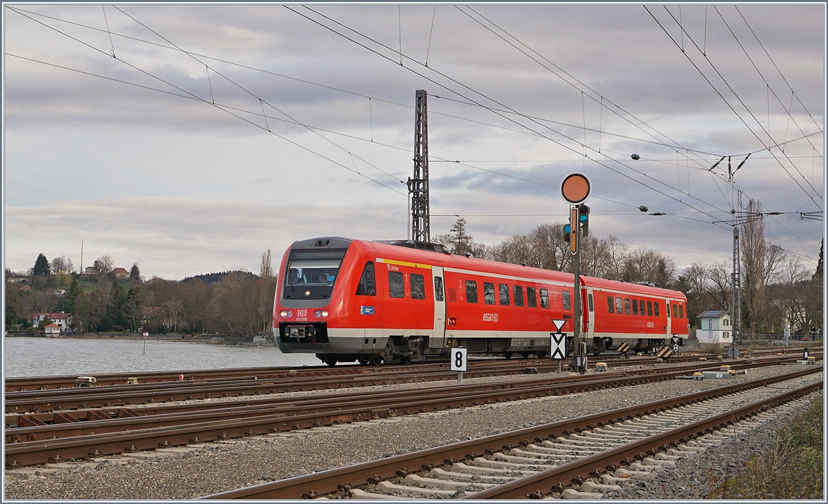 Der DB VT 612 090 erreicht vom Allg�u kommend Lindau Hbf. 

16. M�rz 2019  
