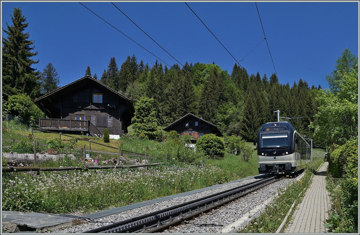 Der MVR ABeh 2/6b 7502  Blonay  kurz vor Lally. 
10. Juni 2016