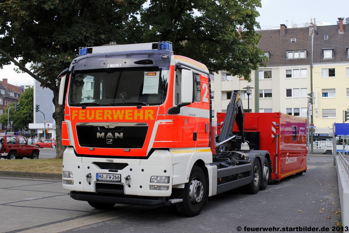 Die Feuerwehr Hagen setzt auch WLF ein.
Dieser WLF wurde von MAN gebaut.
Der Funkname ist: 2-WLF26-1