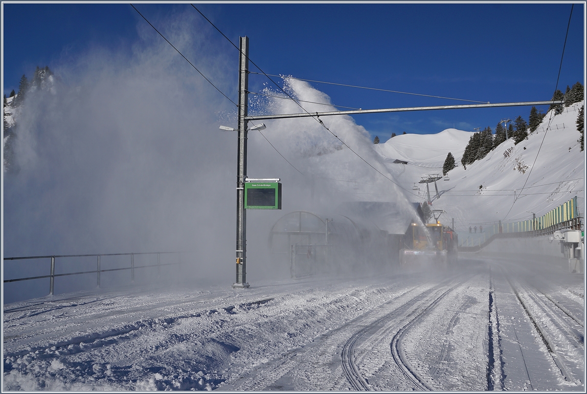 Ein Bahnsuchbild der etwas anderen Art...
Col de Bretaye, den 12. M�rz 2019