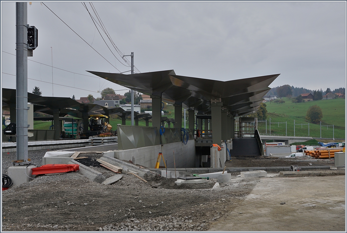 Ein erster Blick auf den neuen Bahnhof von Châtel St-Denis. 

27. Okt. 2019
