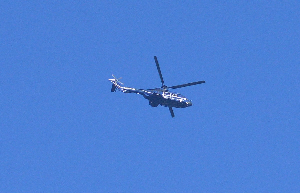 Ein Eurocopter AS 332 L1 Super Puma (Mittlerer Transhuschrauber) der Bundespolizei am 19.03.15 Berlin-Hohenschönhausen.