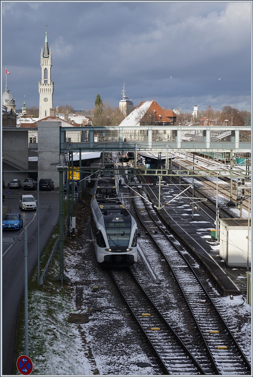 Ein Thurbo GTW verlässt als S14 Konstanz Richtung Weinfelden.
9. Dez. 2017