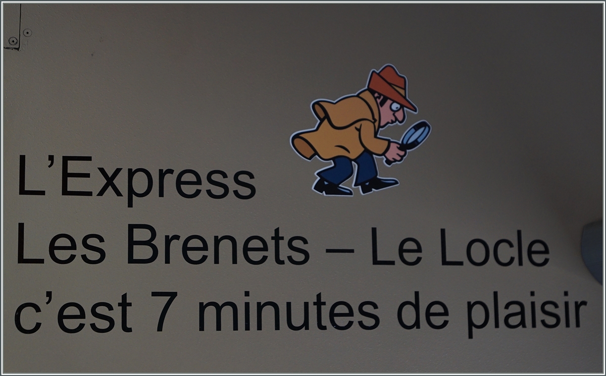 Im Innern des BDe 4/4 N° 3 zeigt ein (nicht der) Lupen-Inspektor, dass es auf der unscheinbaren Linien Le Locle - Les Brenets unzählige Details zu entdecken gibt. 
18.März 2016